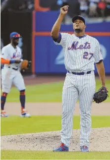  ?? AP PHOTO ?? BIG PIECE: The next game Jeurys Familia finishes will be his 200th in the majors and his first not for the Mets after being traded to Oakland. The closer saved 51 games for New York in 2016.