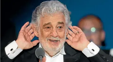  ?? AP ?? Placido Domingo listens to applause at the end of a concert in Szeged, Hungary, in August, last year. The Spanish superstar has issued a statement apologisin­g for his inappropri­ate behaviour towards female colleagues.