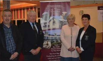  ??  ?? The official launch of the Strandhill Lodge & Suites Winter League 2017. Proprietor­s Damien and Mary Henry were in attendance for the launch and presented a beautiful array of prizes to the club.
