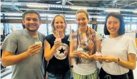  ??  ?? Multitudes staff Vivek Katial (data scientist), Emily Melhuish (lead engineer), Lauren Peate (founder and CEO) and Jenny Sahng (data scientist).