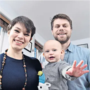  ??  ?? Sorrel and Dave Ashton shared parental leave after their son, Cooper, was born