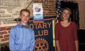  ?? SUBMITTED PHOTO - RENO UNGER ?? Kutztown Area High School senior Brady Tucker and Brandywine Heights High School senior Amelia Coats were honored as the Kutztown Rotary Club’s Students of the Month.