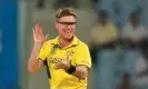  ?? Photograph: Aijaz Rahi/AP ?? Australia’s Adam Zampa celebrates the wicket of Sri Lanka’s Maheesh Theekshana.