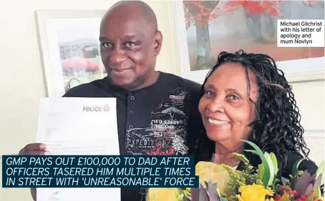  ??  ?? Michael Gilchrist with his letter of apology and mum Novlyn