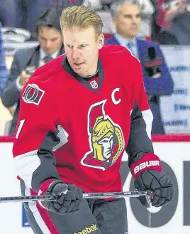  ?? FILE ?? Daniel Alfredsson skates with the Ottawa Senators one last time in Ottawa on Dec. 4, 2014.