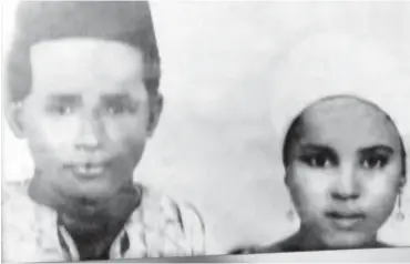  ??  ?? Alhaji Abu Gidado with his wife in 1965