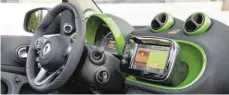  ??  ?? Frech gestaltet: das Cockpit im Smart Fortwo.