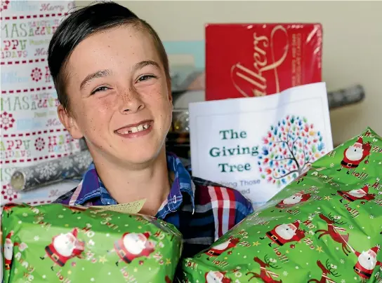  ?? PHOTO: JOHN BISSET/STUFF ?? Temuka 9-year-old William Gamblin’s wish to give to those in need this Christmas is the reason behind a community pay it forward initiative in the town.