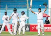  ??  ?? Azhar Ali after scoring his century in Karachi on Sunday.
AP