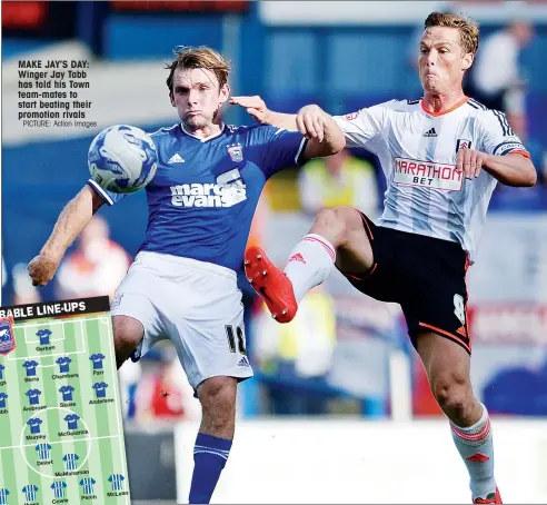  ?? PICTURE: Action Images ?? MAKE JAY’S DAY: Winger Jay Tabb has told his Town team-mates to start beating their promotion rivals