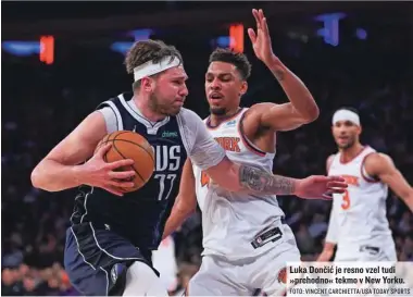  ?? FOTO: VINCENT CARCHIETTA/USA TODAY SPORTS ?? Luka Dončić je resno vzel tudi »prehodno« tekmo v New Yorku.