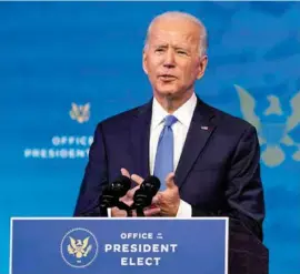  ??  ?? MENSAJE. Biden lamenta que Trump, “se ha negado a respetar la voluntad popular”.