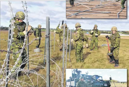  ?? COLIN MACLEAN/JOURNAL PIONEER ?? Members of the 4 Engineer Support Regiment work to set up a base camp in Slemon Park. The 500-member Canadian Forces unit will be living in the camp for the next few weeks as they work on community constructi­on projects.