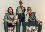  ??  ?? PRECISION TRIO: Boy band 047 want to represent their Xhosa roots in their music. The Name 047 is the dialling code from their area Mthatha.