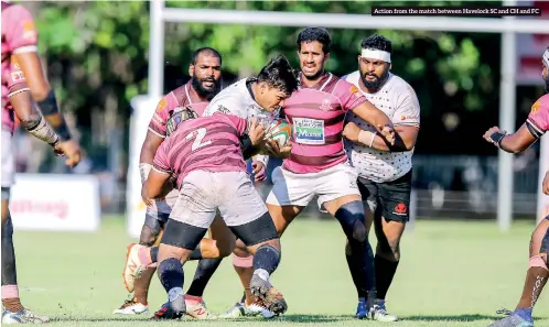  ??  ?? Action from the match between Havelock SC and CH and FC