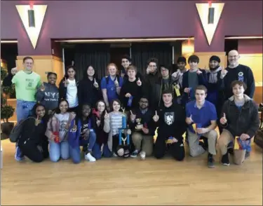  ?? SUBMITTED PHOTO ?? The Exeter Township Senior High School Team won 1st place overall team at the 2019 Berks Science Olympiad competitio­n held at Kutztown University on Jan. 10.