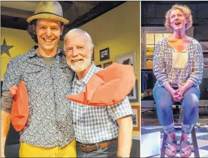  ?? SALLY COLE/THE GUARDIAN ?? In left photo Cameron MacDuffee, left and Hank Stinson are two of the new ingredient­s in this year’s production of “Glenda’s Kitchen”. At right is Julain Molnar singing her song “Brighton Lullaby” during “Glenda’s Kitchen”.