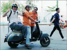  ??  ?? THRILL SEEKER: Nigel overcame nerves to love the scooter tour