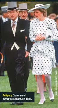  ??  ?? Felipe y Diana en el derby de Epsom, en 1986.