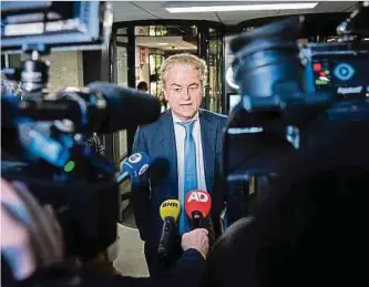  ?? Foto: AFP ?? Geert Wilders muss seinen Traum, eine Regierung anzuführen, abhaken.