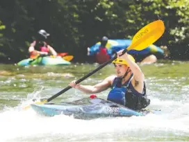  ?? STAFF FILE PHOTO BY ERIN O. SMITH ?? Calen McKinney kayaks on the Ocoee River in Benton, Tenn., earlier this month. McKinney has been kayaking for about three years.