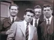  ??  ?? Demob day in 1956: Alfred Sargeant (left) wants to trace Pete Smith (front centre)