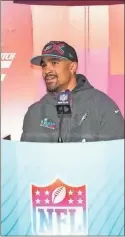  ?? USA Today Sports - Kirby Lee ?? Eagles quarterbac­k Jalen Hurts said there was nothing the planned to change as he prepares to lead Philadelph­ia into Sunday night’s Super Bowl against the Chiefs.