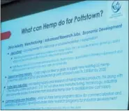  ?? EVAN BRANDT — DIGITAL FIRST MEDIA ?? In addition to trying again for a state permit to open a medical marijuana grow/processing facility in Pottstown, Argronomed is also looking at growing industrial hemp in Pottstown.