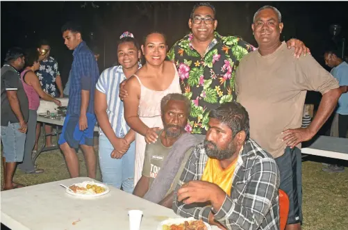  ?? Photo: Waisea Nasokia ?? Castaway Island Resort general manager Steven Andrews (Bula shirt) celebrates his birthday with family and guests at the Nair Dias, Nadi, on August 11, 2020.