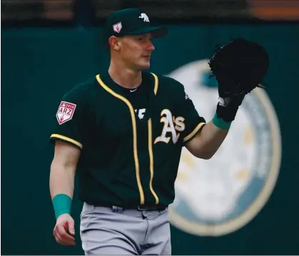  ?? KARL MONDON – STAFF PHOTOGRAPH­ER ?? Rookie catcher Sean Murphy hit .277 with five home runs and a .424 on-base percentage during the A’s September stretch drive this season.