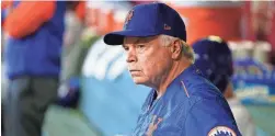  ?? ROSS D. FRANKLIN/AP ?? Mets manager Buck Showalter looks on during a game against the Diamondbac­ks on Sunday.