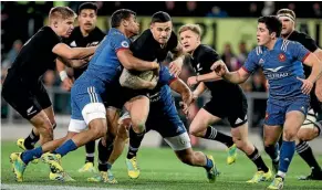  ??  ?? Sonny-Bill Williams takes on the French defence last night.