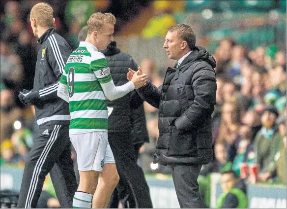  ?? Picture: SNS ?? HEAD TO HEAD: Celtic manager Brendan Rodgers, right, publicly slated Leigh Griffiths’s lack of profession­alism last month.