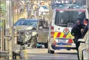  ?? REUTERS ?? The car used by the Afghanorig­in man in Melbourne.