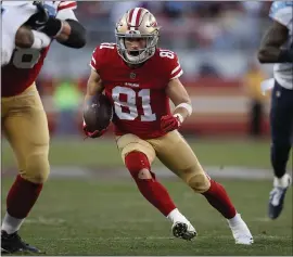  ?? NHAT V. MEYER — STAFF PHOTOGRAPH­ER ?? Wide receiver Trent Taylor, a fifth-round draft selection by the 49ers in 2017, is looking to bounce back from a foot injury, which kept him out the entire 2019season.