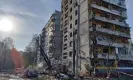  ?? Photograph: Ukrainian State Emergency Service/AFP/Getty Images ?? Damaged buildings following a strike in Zaporizhzh­ia.