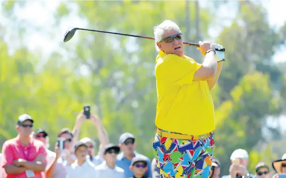  ?? ROBERT LABERGE/ GETTY IMAGES ?? John Daly, seen playing in the Toshiba Classic in California on Oct. 9, is the subject of an ESPN film he describes as a “tear-jerker.”