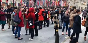  ??  ?? Protest: Staff at Hachette in New York stage walk out last Thursday