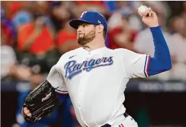  ?? Brett Coomer/Staff photograph­er ?? Jordan Montgomery helped the Rangers win their first World Series by beating the Diamondbac­ks, the team he will now join on a one-year deal.