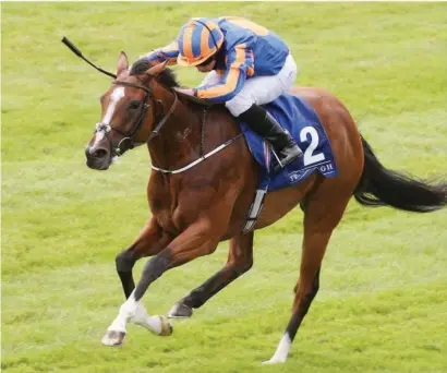  ??  ?? MAJOR PROSPECT. Clemmie, ante-post favourite for next year’s 1000 Guineas, is taken to outstay Heartache in the Cheveley Park at Newmarket on Saturday.