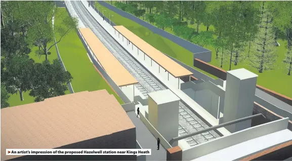  ??  ?? &gt; An artist’s impression of the proposed Hazelwell station near Kings Heath