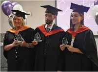  ?? ?? ●●Award winners Julie Gordon, Bilal Baig and Emma Tomson.