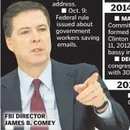  ??  ?? FBI DIRECTOR JAMES B. COMEY