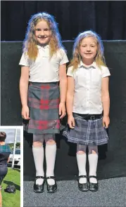  ??  ?? Right: Ceann Loch Gilp pupils Millie Jane Fyfe, left, and Ella Fyfe sang in the solo contests for 7-8 and 5-6-year-olds respective­ly.