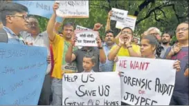  ?? SUSHIL KUMAR/HT FILE ?? Homebuyers said they did not buy the assurances given by the Jaypee Group.