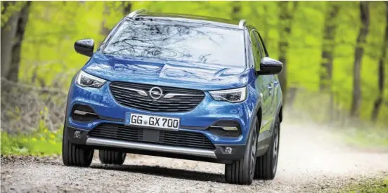  ?? BILD: SN/WERKFOTO OPEL ?? Der Grandland X ist der große SUV von Opel. Der auf der IAA in Frankfurt 2017 vorgestell­te Wagen kommt nun mit neuen Motoren auf den Markt, eine Plug-inHybrid-Version folgt 2019.