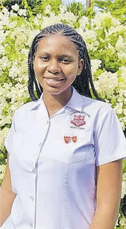  ?? ?? Zantaye Thomas, past deputy head girl for Campion College, celebrates 16 CXC grade ones with nine across CSEC, four across CAPE Unit 1, and three across CAPE Unit 2.