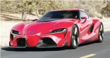  ??  ?? TOYOTA The Supra will not look like this Toyota FT-1 concept, nor will it be a hybrid. In fact, the Supra engines will come from BMW.