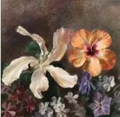  ??  ?? Henriette Wyeth (1907-1997), Floral Still Life. Oil on canvas, 16 x 16 in. Courtesy Somerville Manning Gallery.