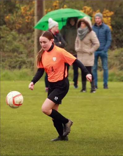  ??  ?? Hayley Roche of Wexford Bohs is chased by Shauna Cowman of Shelburne United.